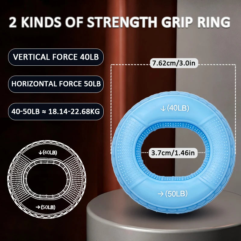 Silicone Hand Trainer Finger Gripper Ring Hand Power Gripper Ring Stress Relief Gym Home Workout Exercise Fitness Equipment