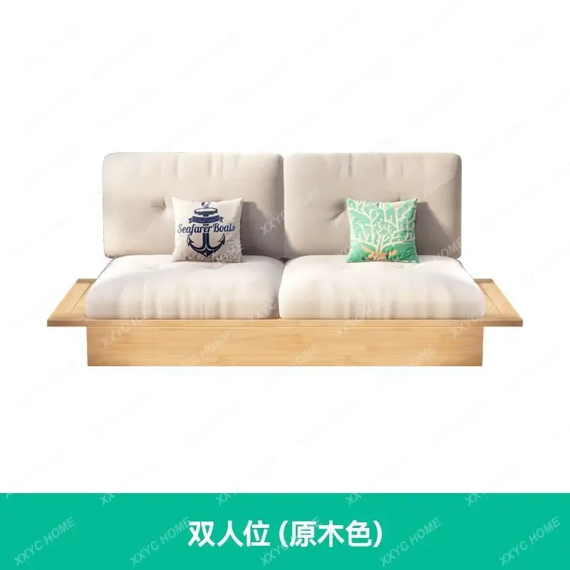 Solid wood sofa oak with storage living room home sofa