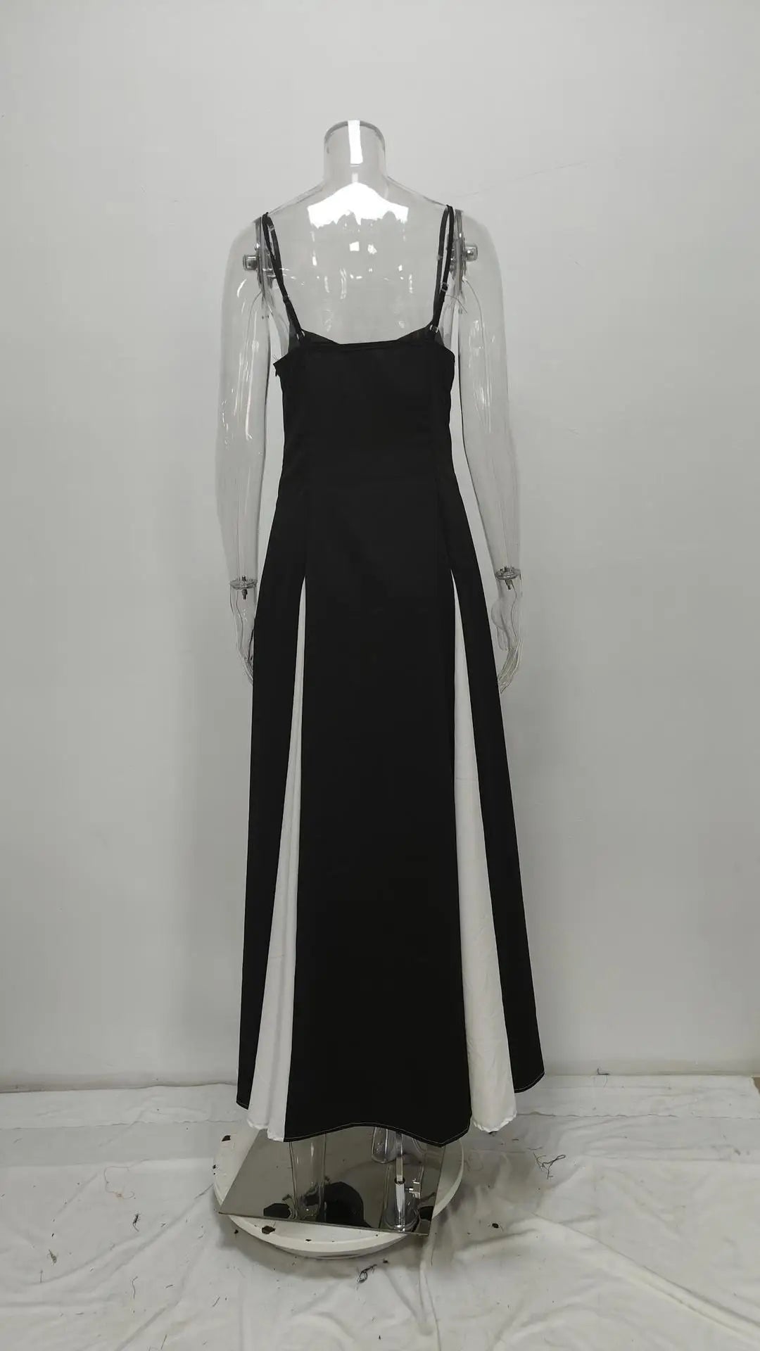 Summer U-neck Casual Female Vintage Elegant Spaghetti Strap Dress Women Elegant Solid Sleeveless A-line Midi Women's Dresses