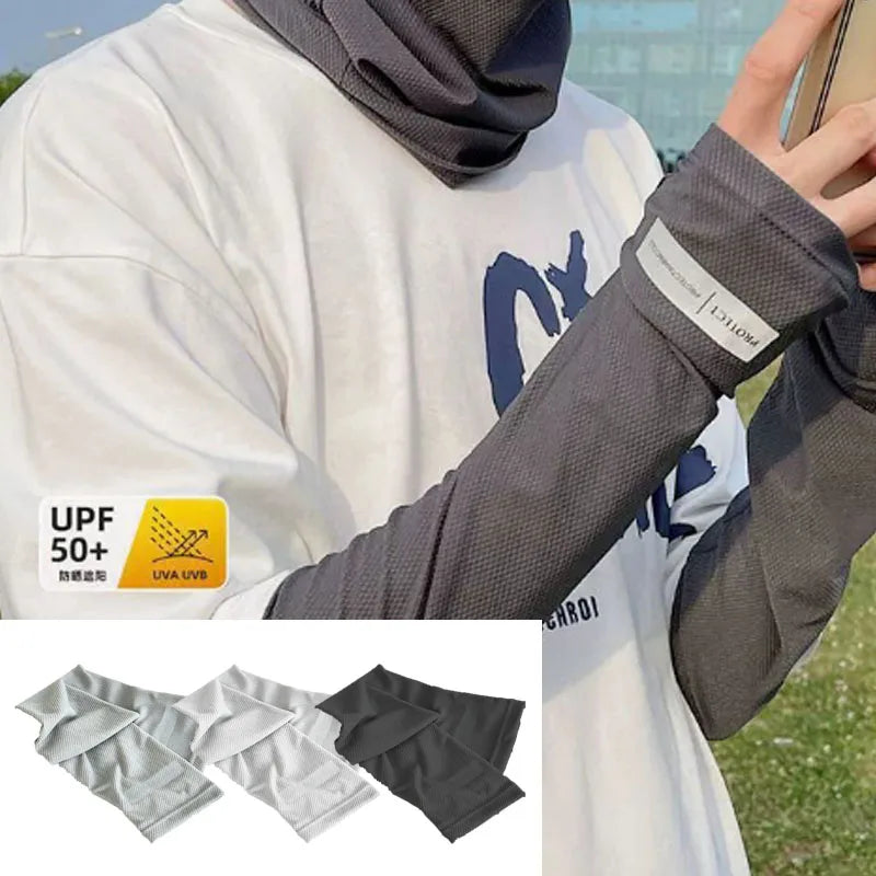 Ice Sleeves for Men's Woman Sun Protection Japanese Summer Outdoor UV Protection Loose Arm Sleeves Driving Outdoor Gloves