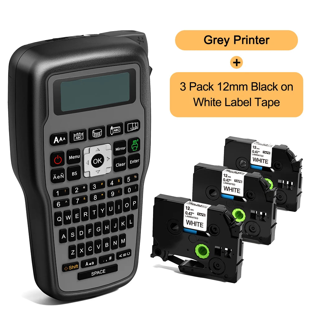 Industrial Labeling E1000 PRO Label Maker Printer Keyboard Symbol Compatible for Brother TZ231 Label Maker Tape Heat Shrink Tube