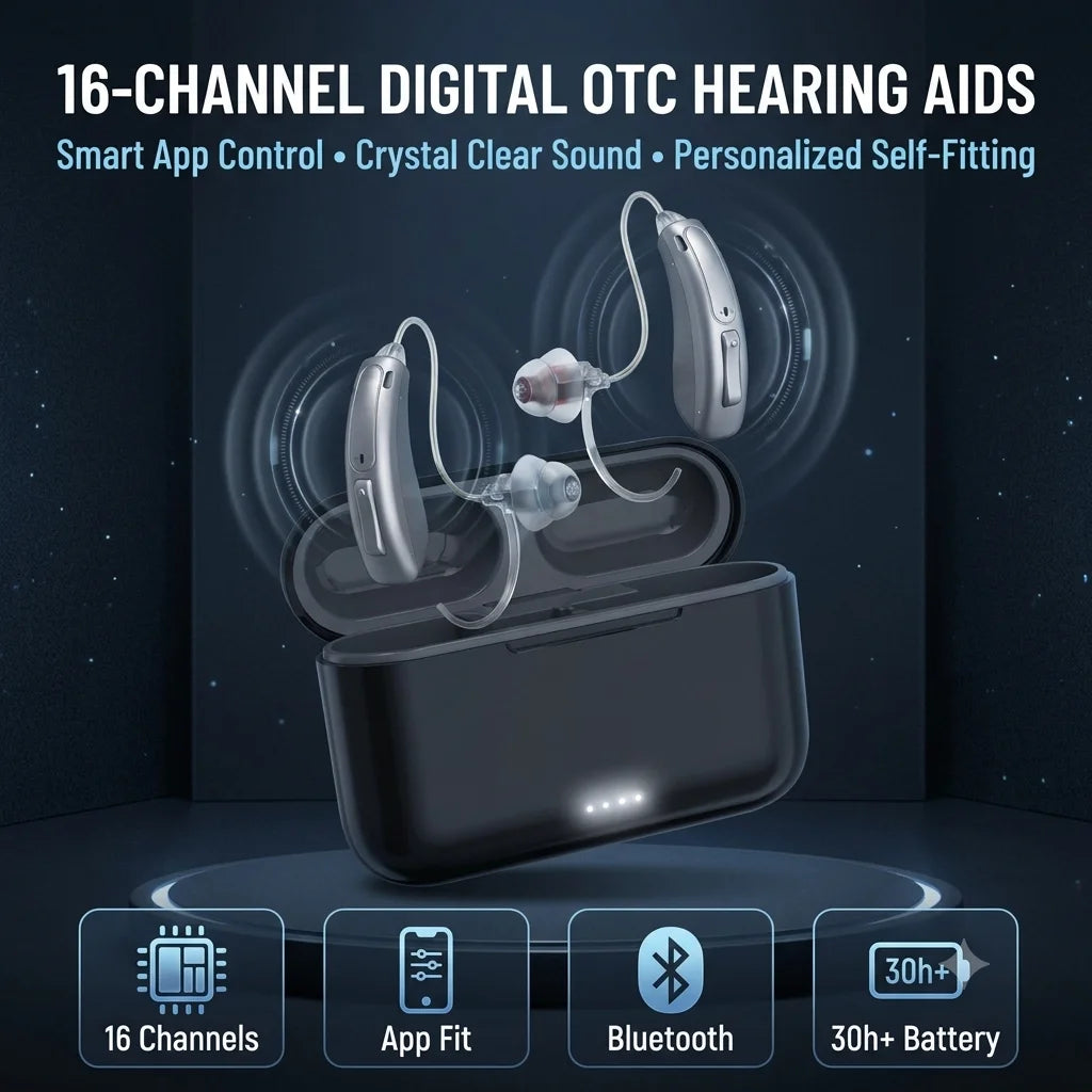 16 Channel Hearing Aid High Quality Bluetooth Hearing Aids Rechargeable for Deafness Intelligent Noise Cancelling Audifonos