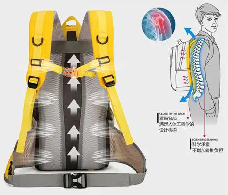 Outdoor Mountaineering Bag Men's Large Capacity Travel Bag Waterproof Hiking Scratch-resistant Wear-resistant Sports Backpack