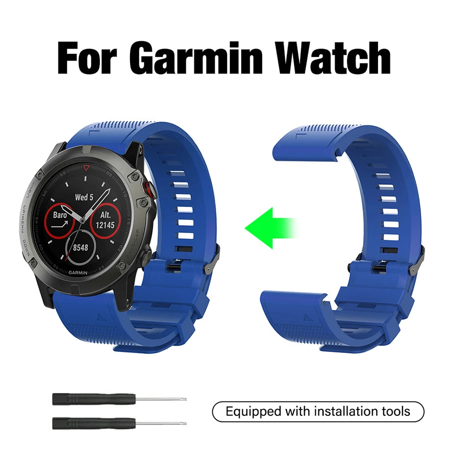 20mm 22mm 26mm Watch Strap For Garmin Fenix 5 6 S X 6X 7 7X 7S Pro Forerunner 265 165 255 Music Venu Sq 2 QuickFit Band Bracelet