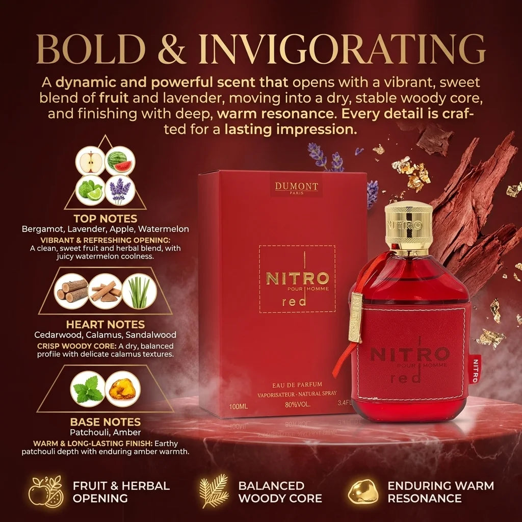 100ML Dumont Nitro Red Intense Brown Blue Green Pour Homme Eau De Parfum Cologne for Men Long Lasting Scent