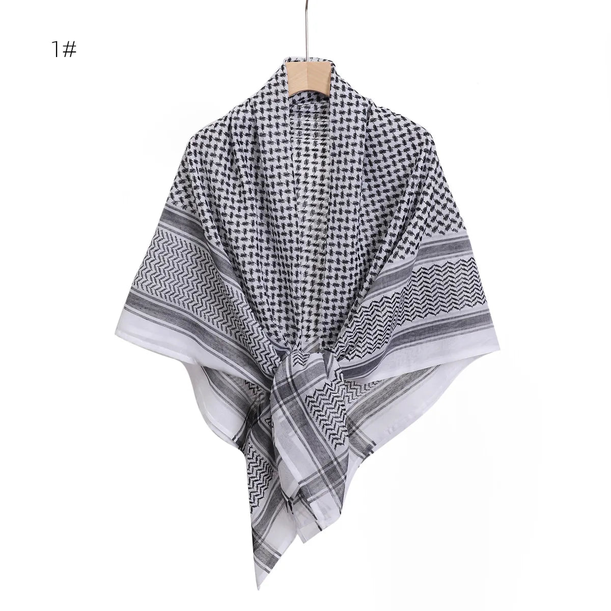 New Arab Shemagh Muslim Keffiyeh Head Wrap Tactical Desert Head Neck Scarf Military Shawl Arabic Scarf Headwear with Agal Rope