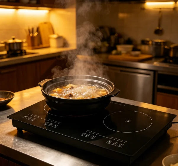 Airo Portable Built-in Double Burner Induction Cooker with Hotpot Function 4000-4999W Rapid Heating Waterproof Touch Control