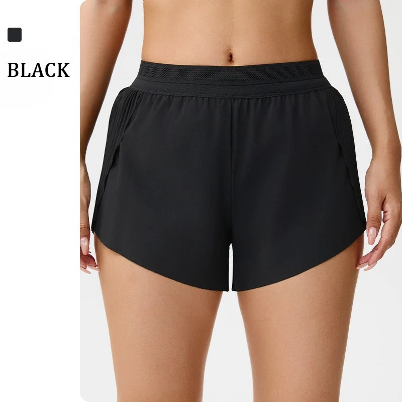 Women Outdoor Running Shorts Summer High Waist Yoga Shorts 2 in 1 Gym Short Sportswear Female Quick Dry Workout Clothes