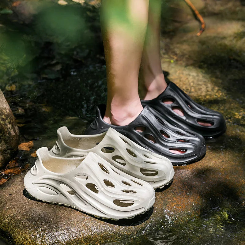 Men's Hollow Shoes, Men's Outer Shoes, Men's Breathable Wading Shoes, Men's Outdoor Hiking Beach Shoes, Men's Sandals