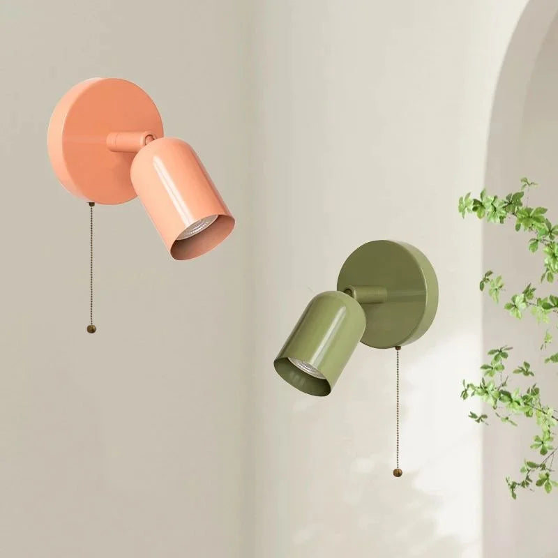 IWHD Nordic Modern LED Wall Lamp Sconce Pull Chain Switch Bedroom Living Room Corridor Cream Style Stair Light Fixture Luminaria
