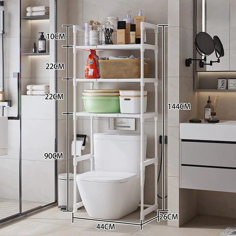 Multifunctional assembly washing machine rack 3-layer floor rack toilet storage rack
