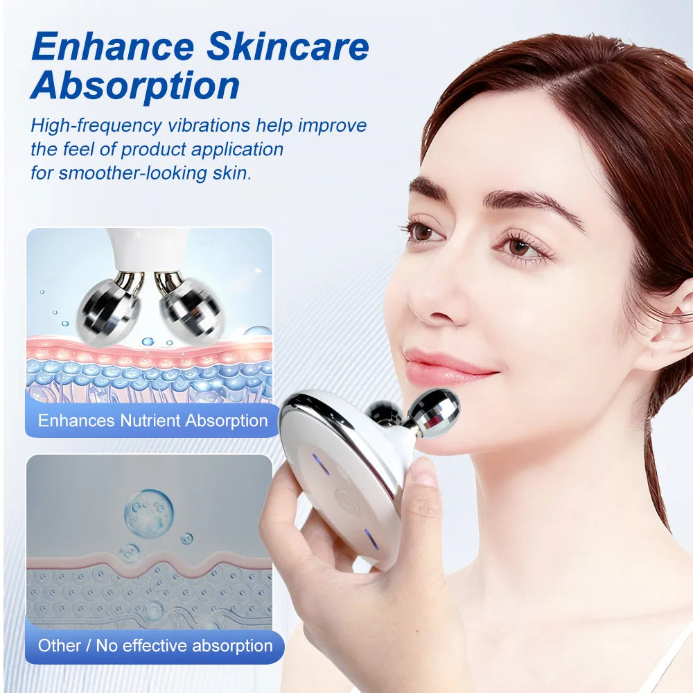EMS Face Roller Massager Microcurrent Vibration Facial Neck Skin Care Device Face Lift Contour Beauty Tool Portable