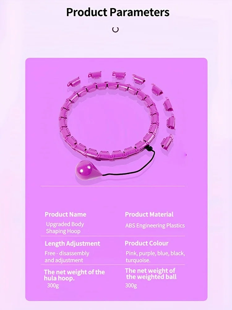 Weighted Exercise Hoop for Adults Weight Loss Knots Infinity Fitness Hoop With Extra Links 2 in 1 Adjustable and Detachable