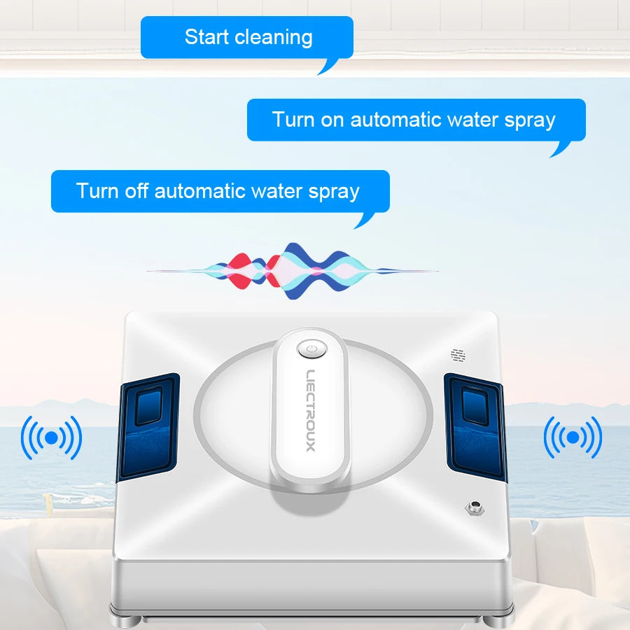 Window Cleaning Robot Liectroux YW509, 4-Way Water Spray,Home Glass Floor Wall Robot Window Cleaner,Laser Sensor,Smart Navigate