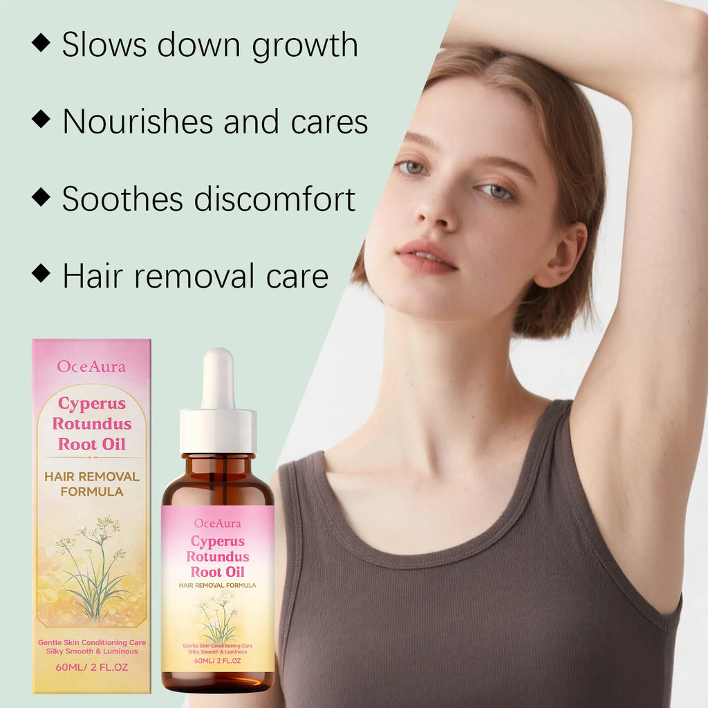 Cyperus Rotundus Hair Removal Oil Hair Growth Inhibitor Skin Smoothing Soothing Refreshing Cleansing Moisturizing Depilatory Oil