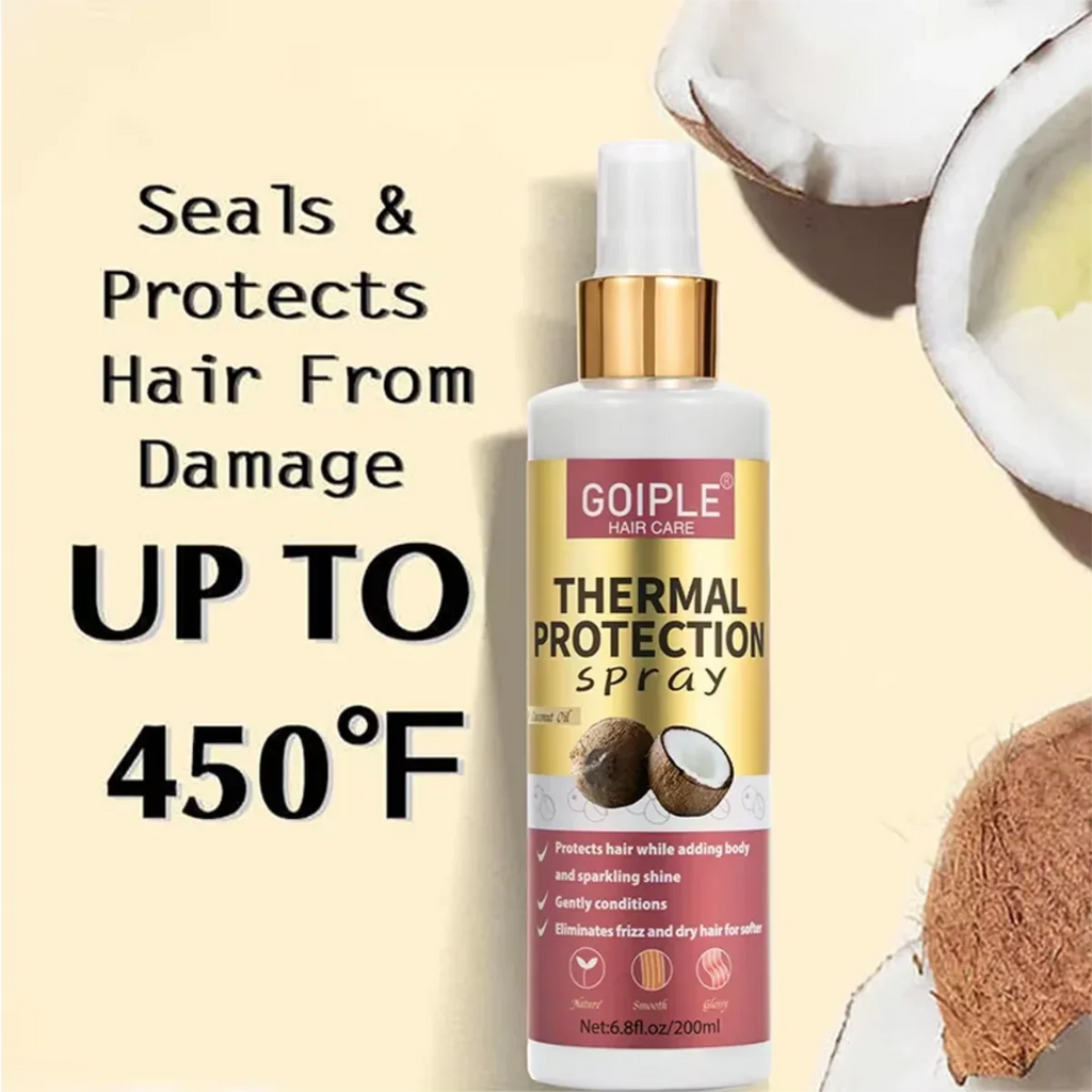 GOIPLE Coconut Thermal Protector Spray Hair Protectant Paraben Dye Free Protects Heat Damage Suitable for Men & Women Daily Care