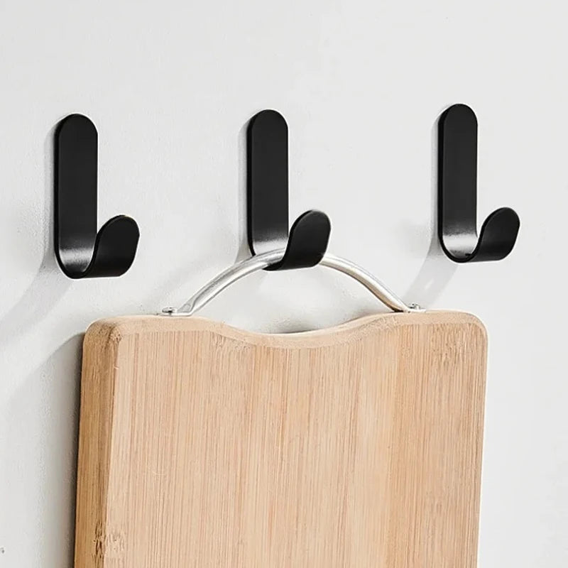 6Pcs Strong Self-Adhesive J-hook Waterproof Adhesive Hanging,Bathroom Towel Key Kitchen