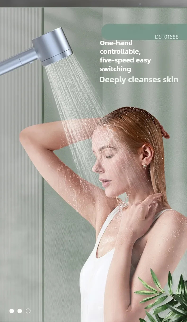 5 Modes Shower Head High Pressure Showerhead Portable Filter Rainfall Faucet Tap Bathroom Bath Home Bathroom Accessories