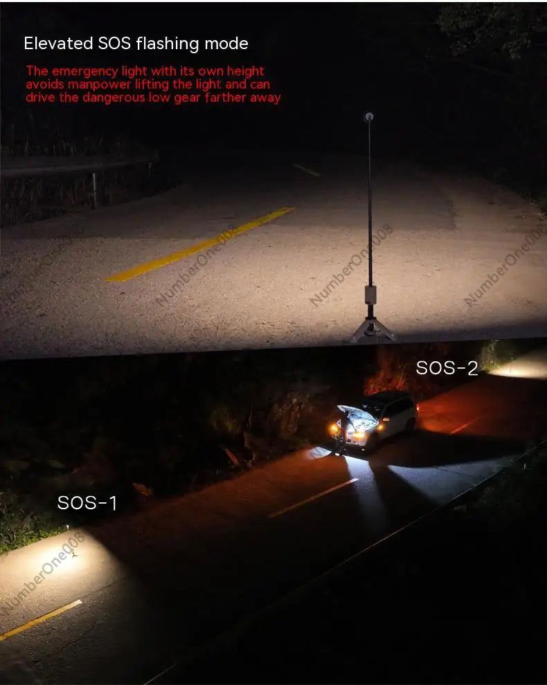 Telescopic Lantern All Terrain Outdoor Multifunctional Camping Light Phone Charging Treasure Travel Emergency Tent Lamps