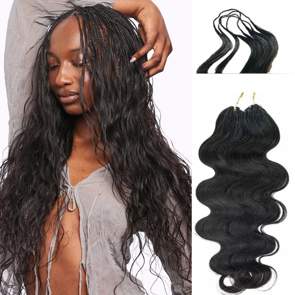 Feather Crochet Human Hair Pre Looped Miracle Knots Human Crochet Hair Body Wave Boho Braids Crochet Human Hair For Braiding
