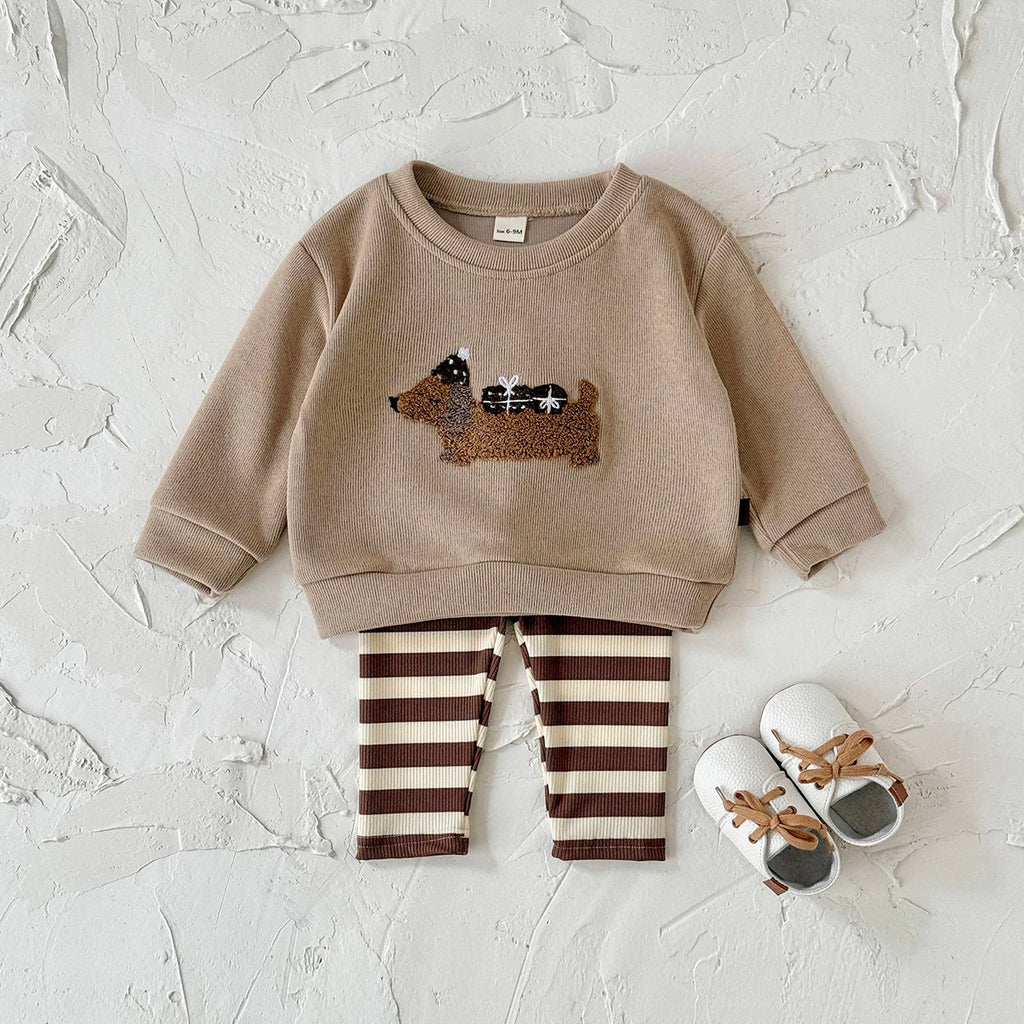 New Baby Boys Girls 2Pcs Long Sleeve Tracksuit Cartoon Puppy Top Pants Children Clothing Toddler Outfit Suit Newborn Clothes