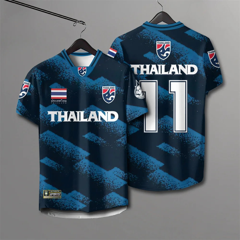 Thailand 3D Printed Short Sleeved Summer Street T-shirt Men's Breathable T-shirt Lightweight And Comfortable Short Sleeved Tops