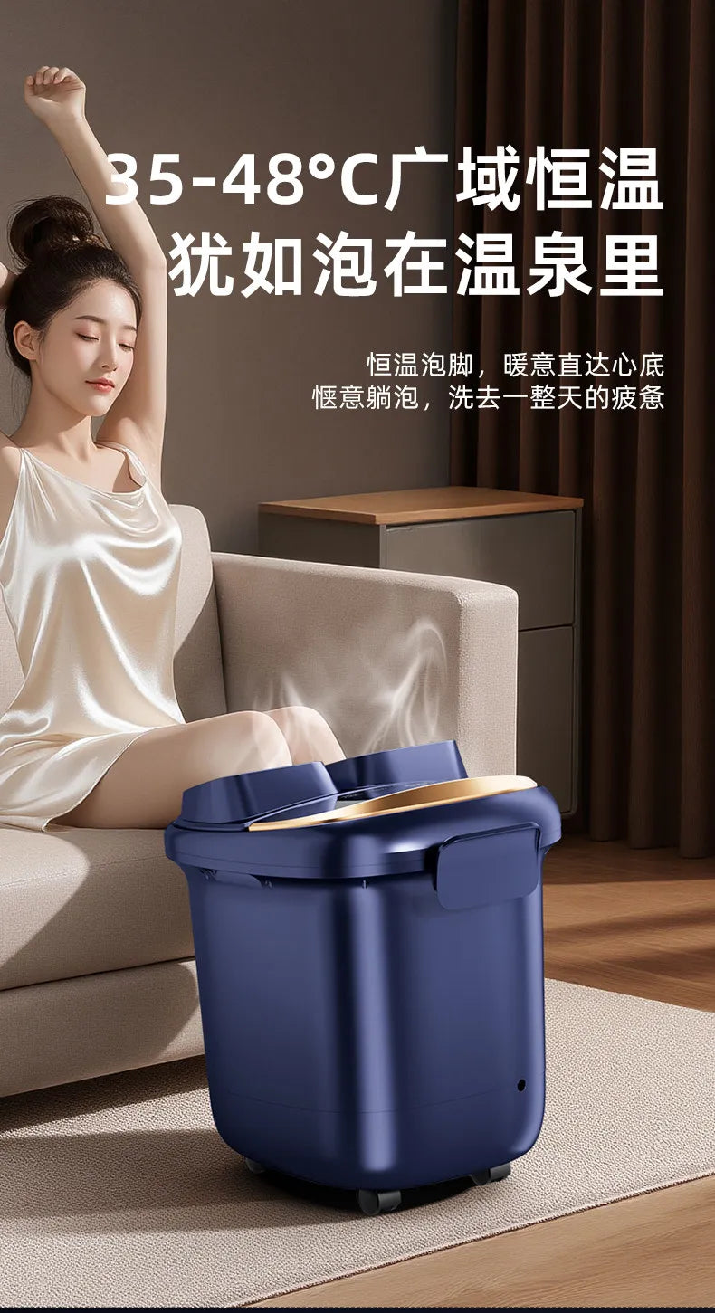 Heated foot bath tub with constant temperature, household electric massage foot bath basin, tall and deep.