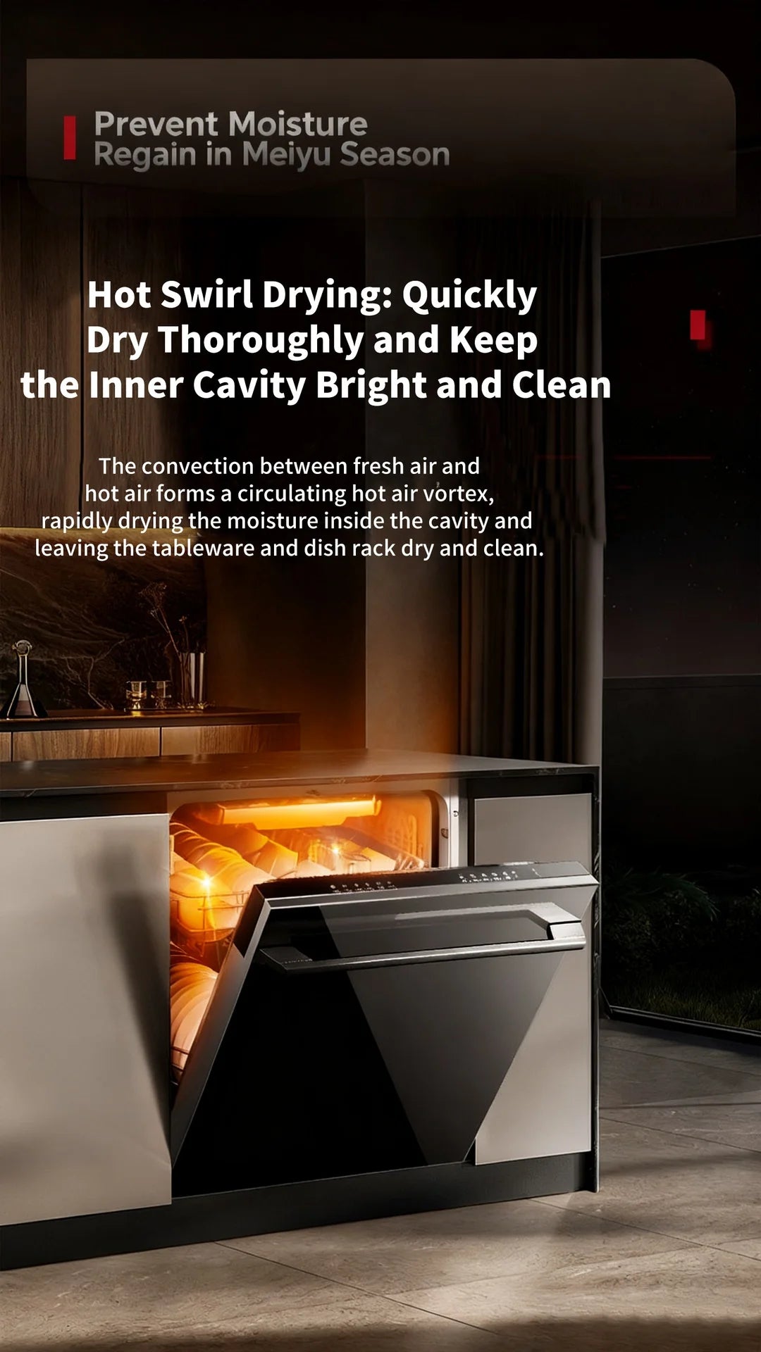 Countertop Built-in Dishwasher 18 Place Setting 1800W Fully Automatic Touch Control Disinfecting Machine for Large Household