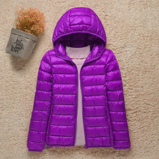 2024 New Women Thin Down Jacket White Duck Down Ultralight Jackets Autumn And Winter Warm Coats Portable Outwear