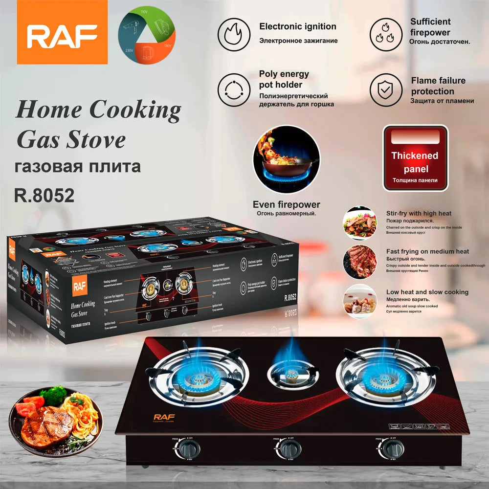 2026European-style Three-cooker  Cooktop with Fast Heating Table Installation Glass Surface Flameout Protection