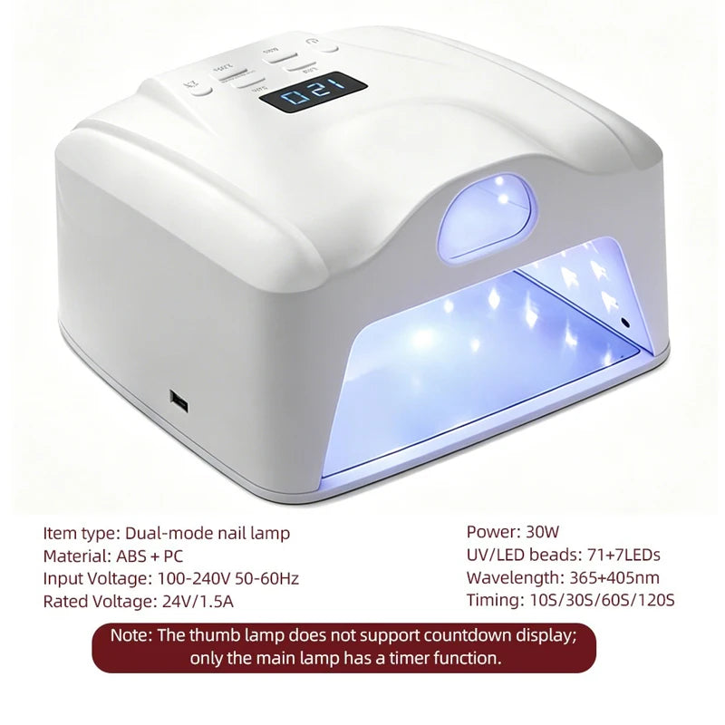 Dual Use Nail Lamp Cordless Manicure Dryer Wireless UV Light 78LEDs Fast Nail Gel Curing Smart Auto Sensor With Single Thumb Nai