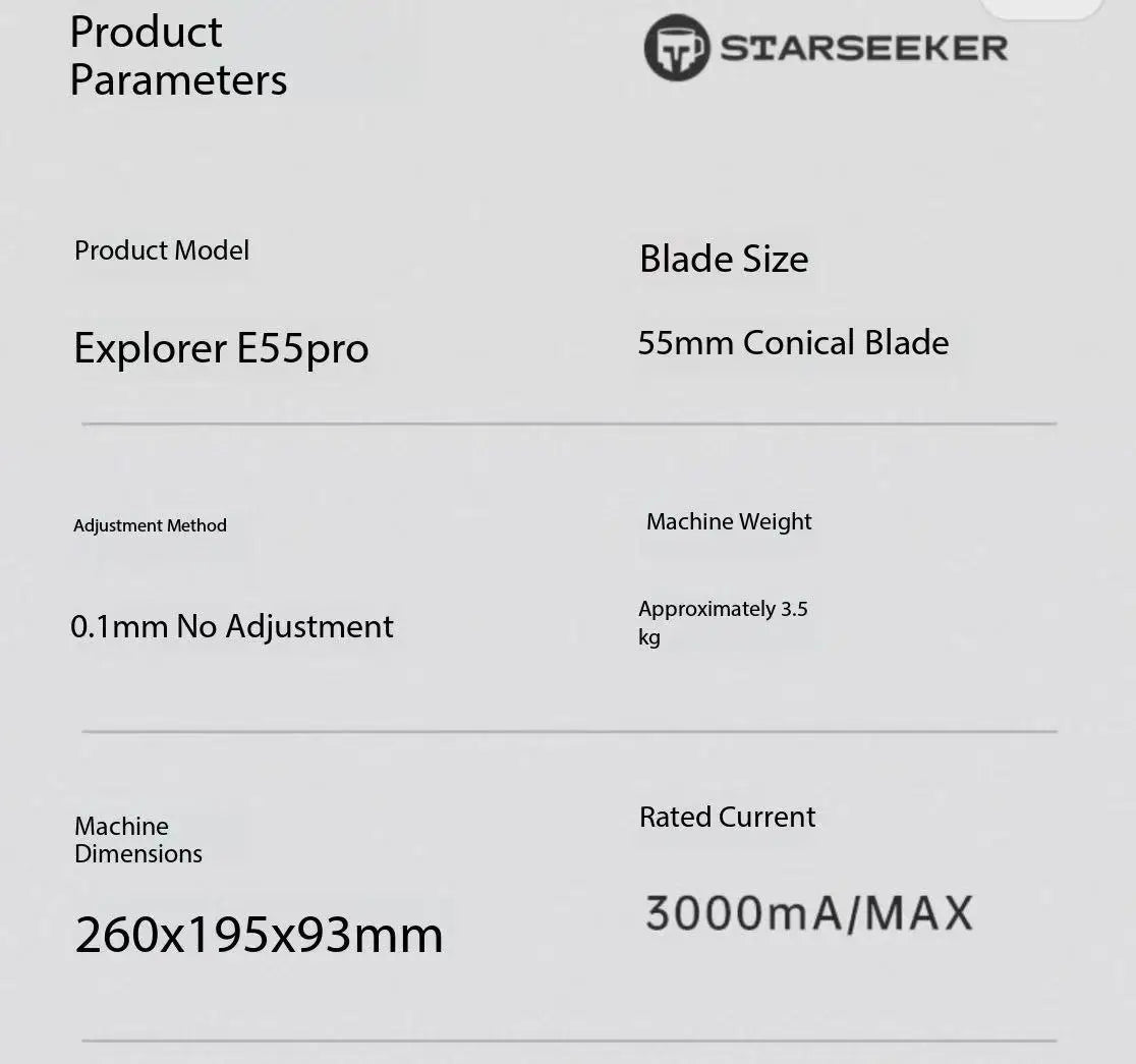 Explorer E55 Pro Electric Coffee Grinder - Household Espresso Small Titanium-Plated Conical Burr for Pour Over