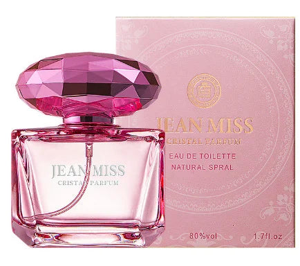 Luxury JEAN MISS Perfume for Women, Elegant Teardrop Bottle with Crystal Diamond Cap, Romantic Floral Long Lasting Eau de Parfum