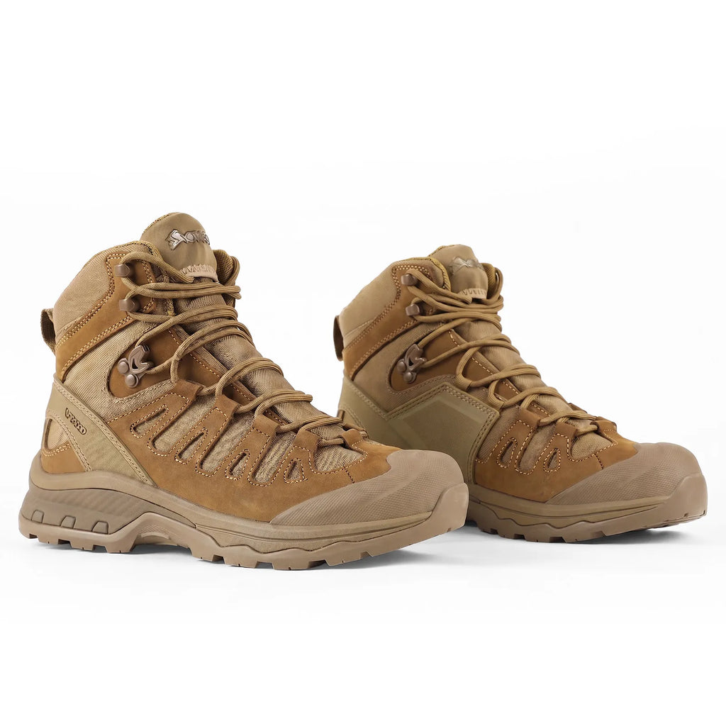 Men's Motorcycle Boots Waterproof  All Terrain Anti-slip Hiking Trekking Desert Combat 1000d Oxford Cloth Genuine Leather Boot