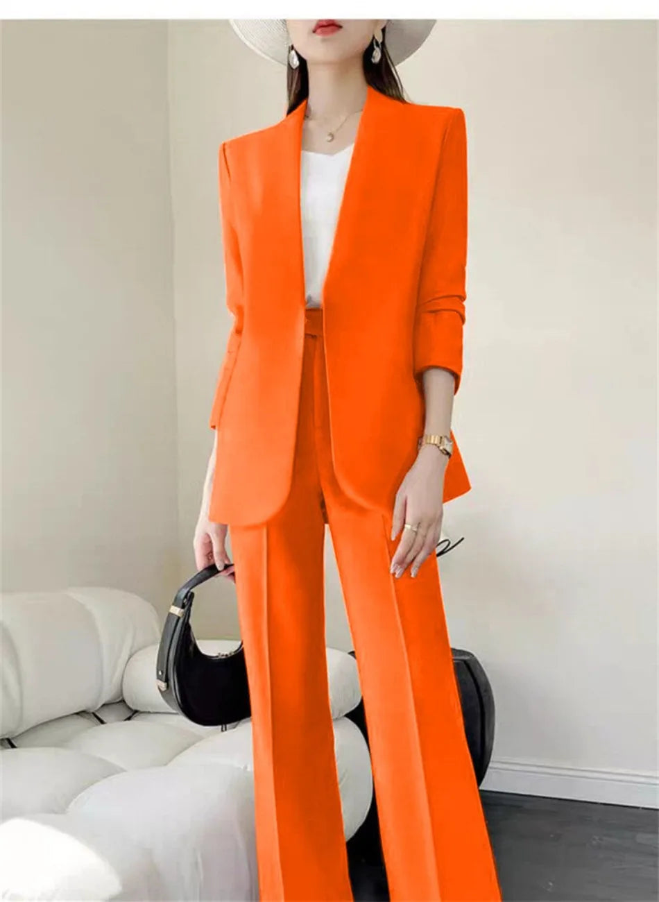 Fashion 2 Piece Sets Women Outfits Spring Autumn New in Korean Pants Sets Commuter Elegant Suit Coat 2 Piece Sets Women