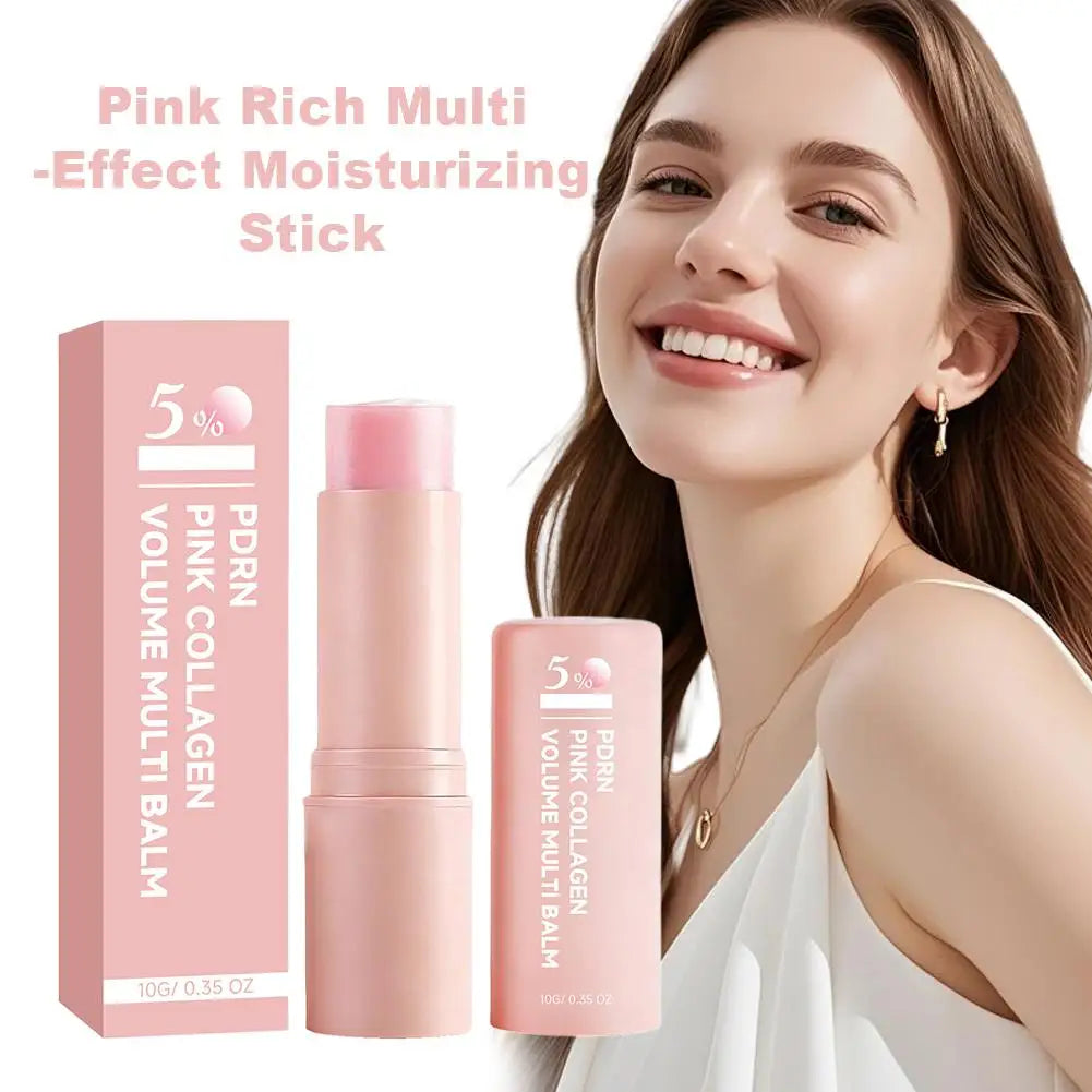 PDRN Pink Collagen Volume Multi Balm Stick Hydrating Wrinkle Cream NAD Stick for Face,Under Eyes, Lips Fine Lines, Firming Care