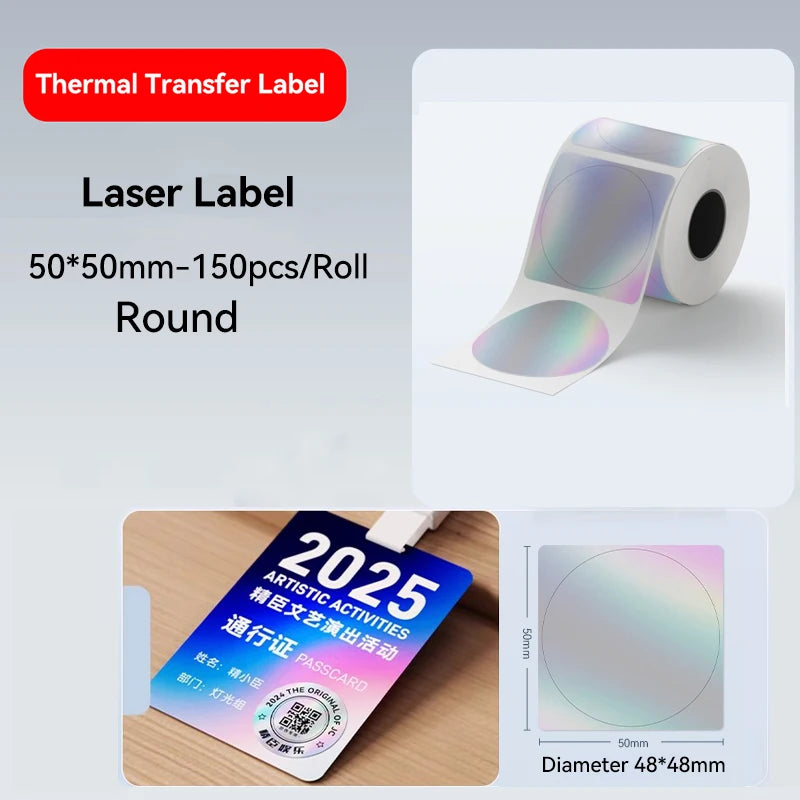 For NiiMBOT M2 Transfer Label Printer White Transparent Dazzling Color Label Sticker Paper Adhesive for Office/Outdoor Keep Long
