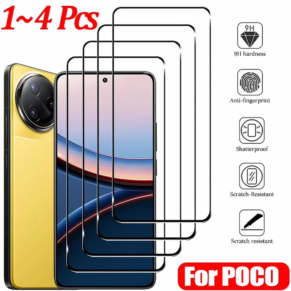 Tempered Glass For Poco F8 F7 Ultra X7 X6 F6 Pro 5G Screen Protector PocoX6 Pro Front Glass Poco M6 Pro Cristal Templado Poco X6 Pro Protector Pantalla Poko X5 F5 Pro Phone Protective Film