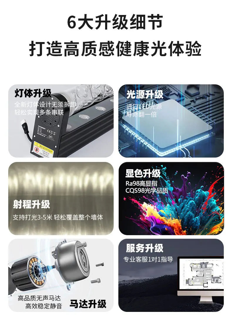 3D Dynamic Water Ripple Light Wall Washing Atmosphere Water Pattern Light Living Room Commercial KTV Background Decoration