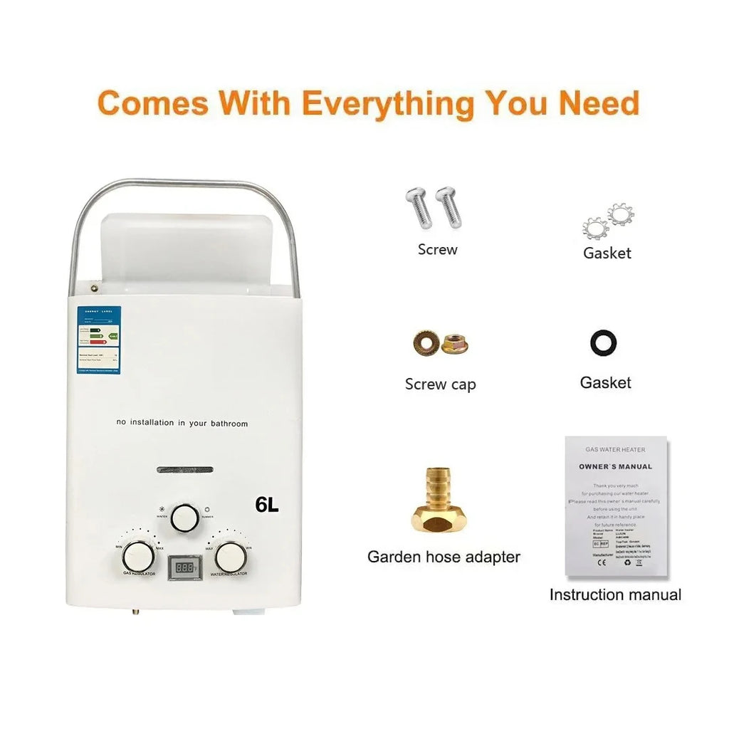 Portable Instant Gas Water Heater Handheld Hot Water Device for RV Outdoor Camping