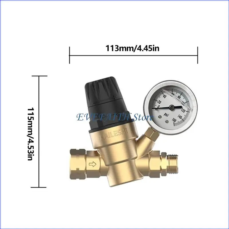 124B Heavy Duty Brass Water Pressure Reducing Valves Universal For RVs Campers