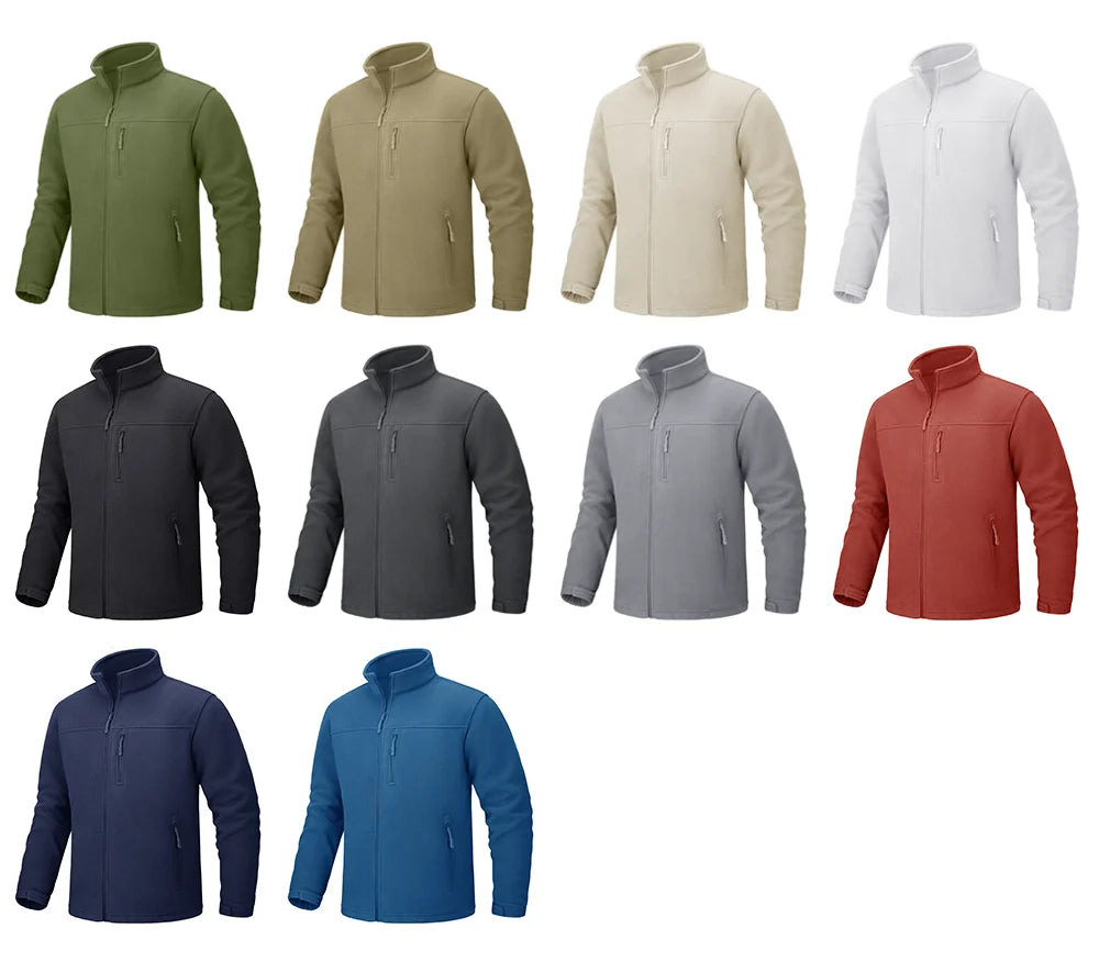 TACVASEN Full Zip Up Fleece Jacket Mens Thermal Warm Workout Jacket Outdoor Trekking Hiking Jackets Camping Coat Windbreaker