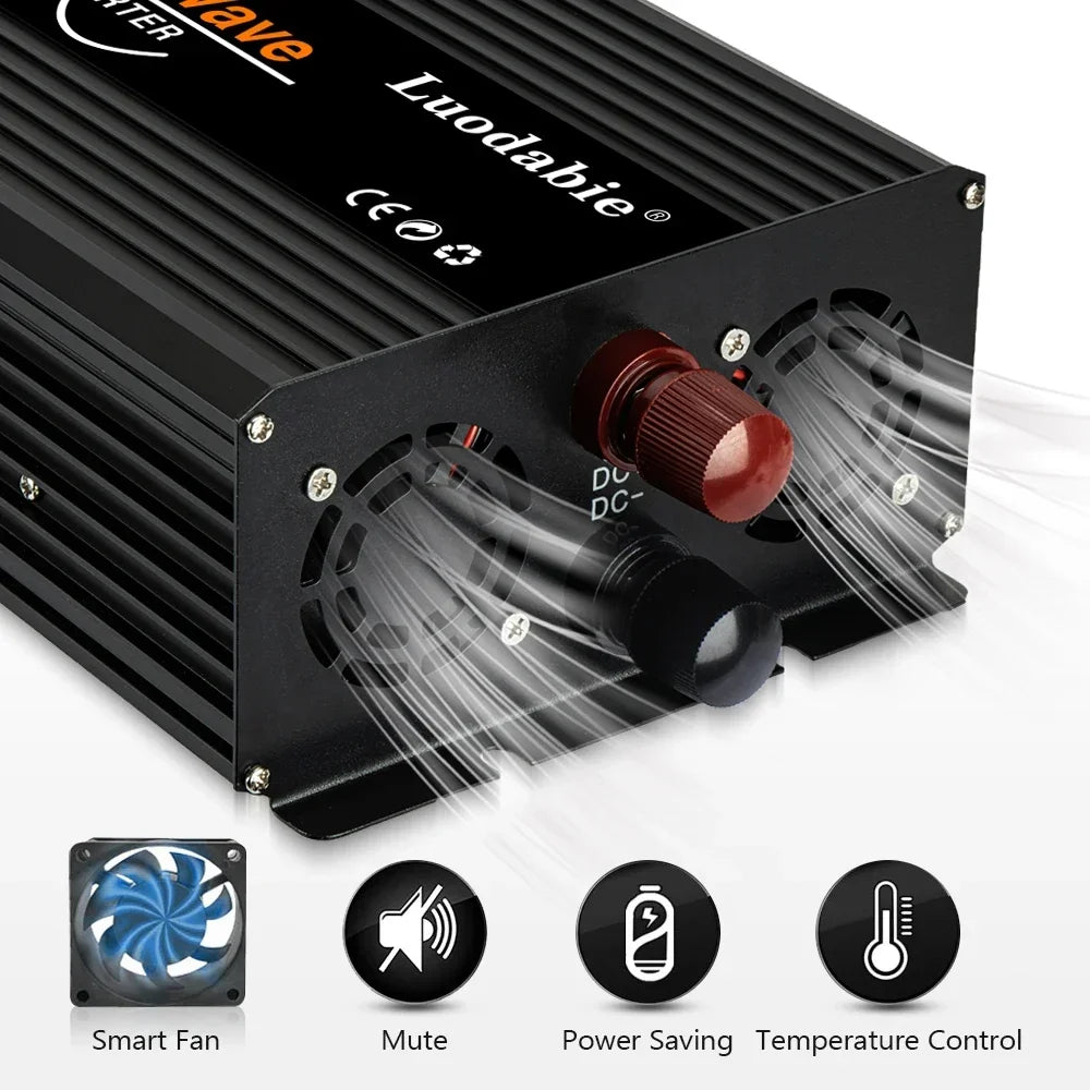 RDDSPON Pure Sine Wave Inverters 4000W 5000W 6000W  Double EU Socket DC 12V 24V 48V to AC 220V Voltage Converter inversor solar