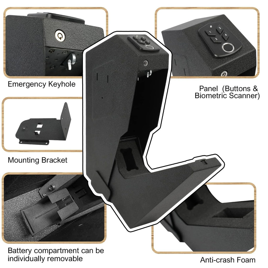 Two-in-one Fingerprint Password Pistol Safe European And American Style Wall-mounted Pistol Safety Box