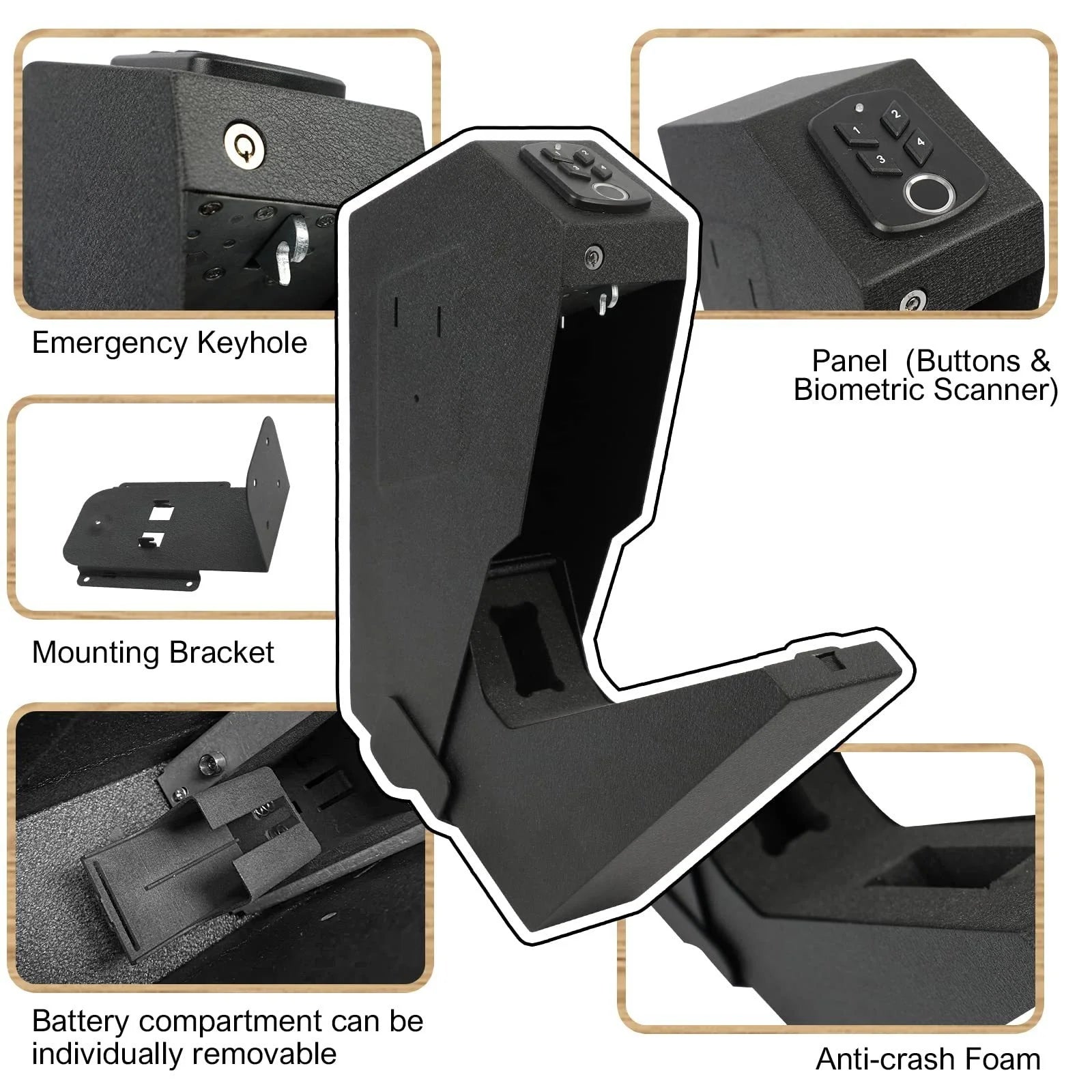Two-in-one Fingerprint Password Pistol Safe European And American Style Wall-mounted Pistol Safety Box