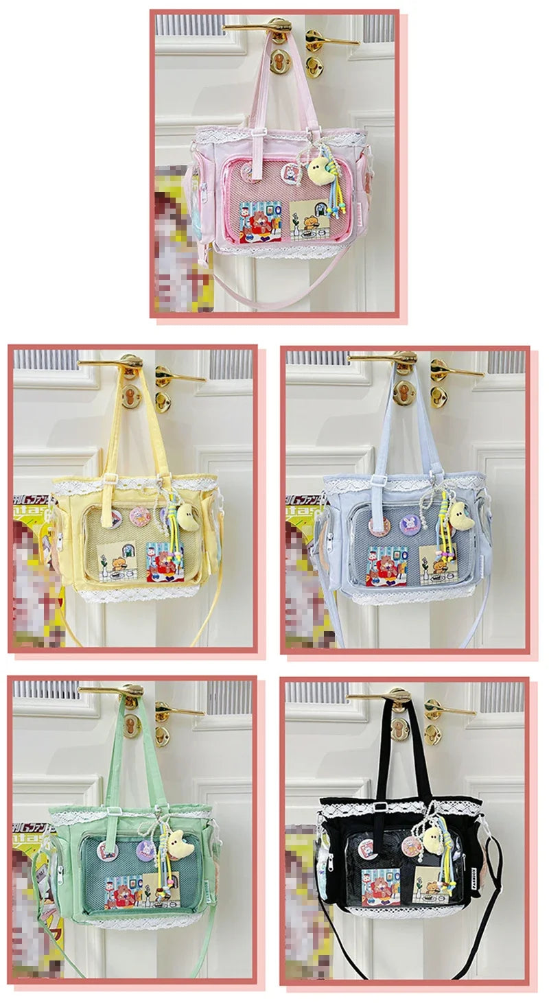 Large Capacity Ita Bag Anime Two-dimension Lolita Tote Bag Clear Window Crossbody Shoulder Bag Handbag Gift For Friends