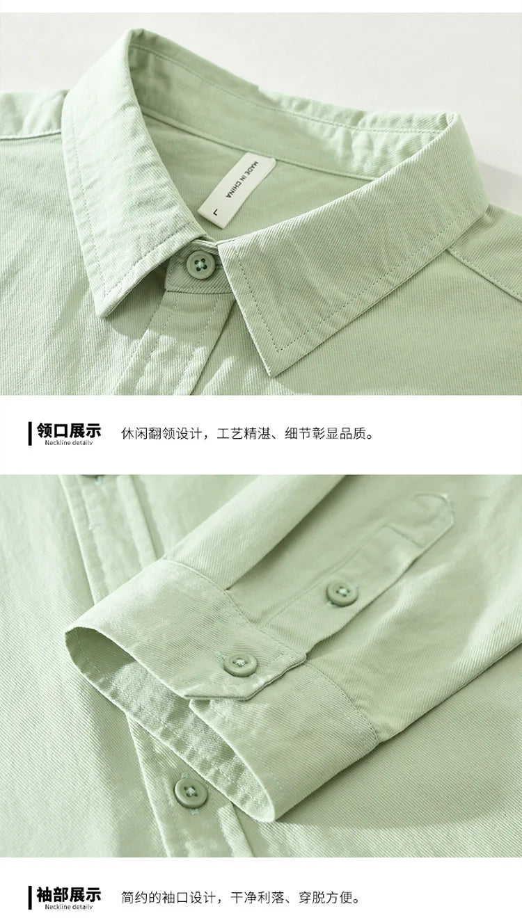 Men's Long-Sleeved Casual Shirt, Artistic Fresh Cotton Lapel Loose Shirt, Outdoor Camping Thin Coat, Cardigan Top
