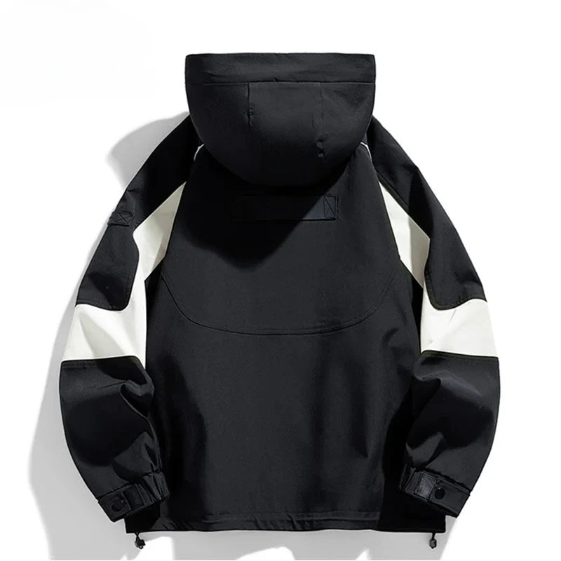 2026 Men Spring Autumn Outdoor Leisure Cargo Hooded Jacket Men Hiking Sport Windbreak Fashion Pocket Loose Jacket Coat Male Hots