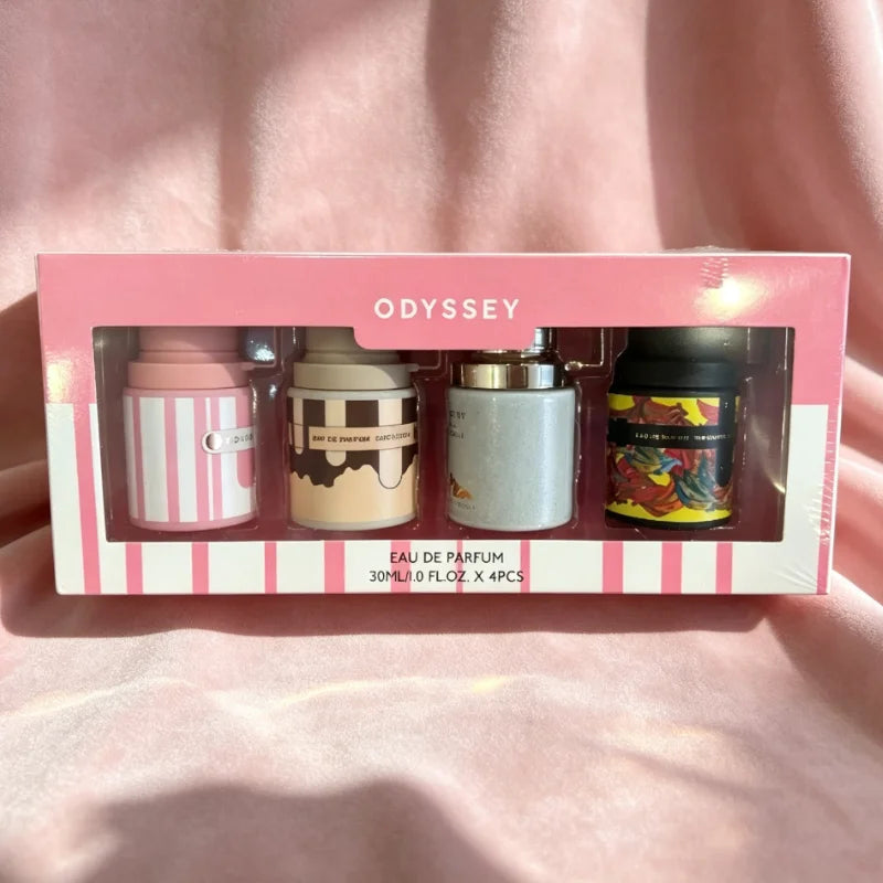 30ml*4 Arabic Perfume Set Long Lasting Luxury Mini Fragrance Collection Portable Elegant Woody Rich Smooth Exotic Premium Scent