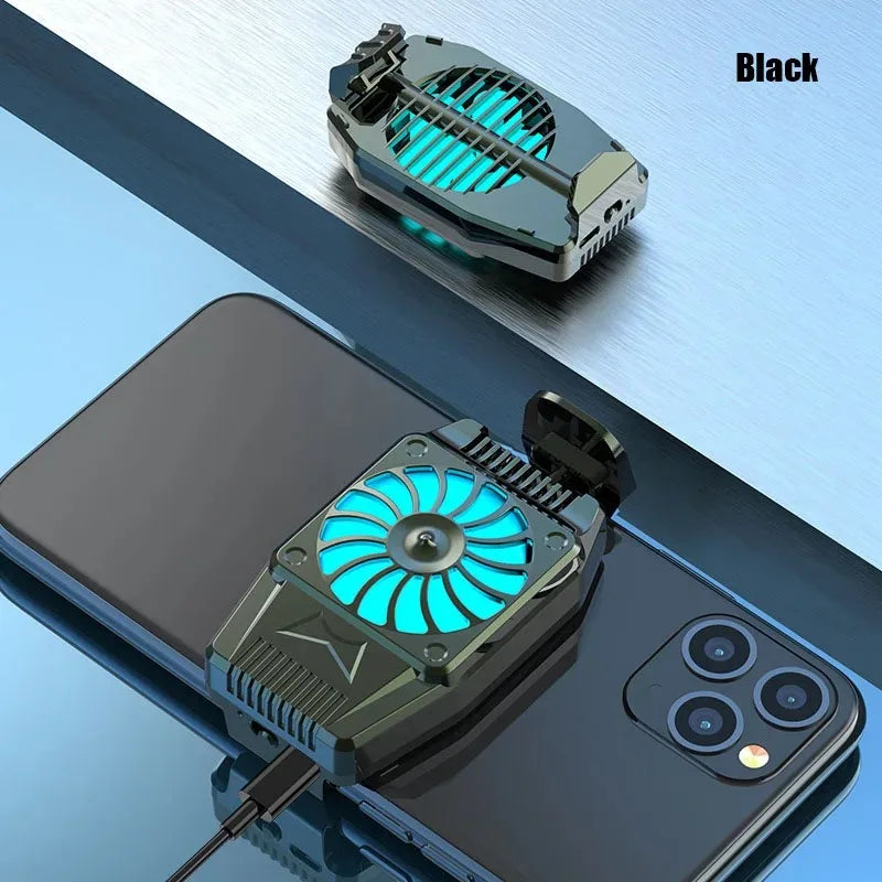 Semiconductor Phone Cooler Fast Cooling Radiator with Fan Low Noise For iPhone Android Gaming Live Streaming Mobile Phone Heat